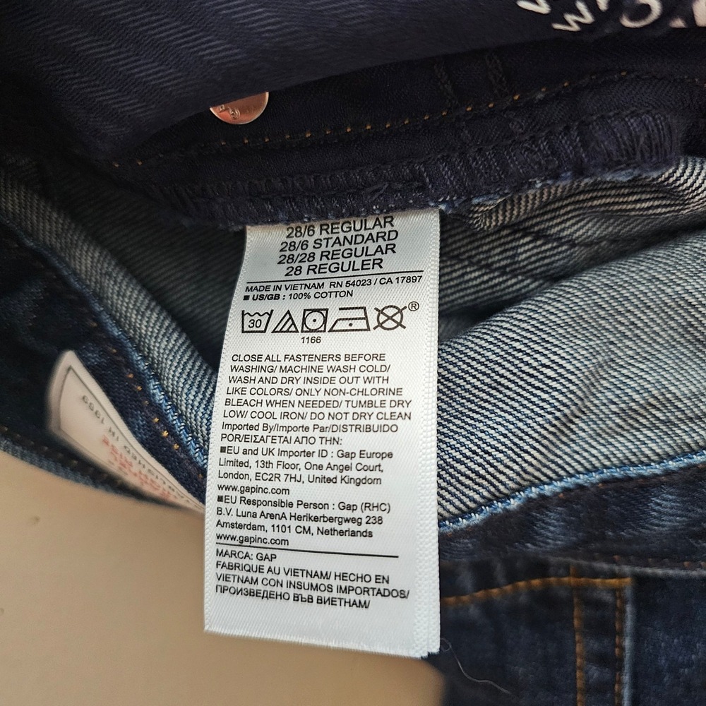Gap Barrel High Rise Jeans Women 28 6R Dark Wash Blue Curved Leg Denim Casual - Picture 8 of 8